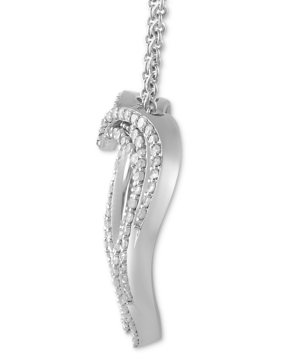 Macy's Diamond Multiple Heart Pendant Necklace (1/2 Ct. T.w.) In Sterling Silver Or 14k Gold-plated Sterlin In Sterling Silver