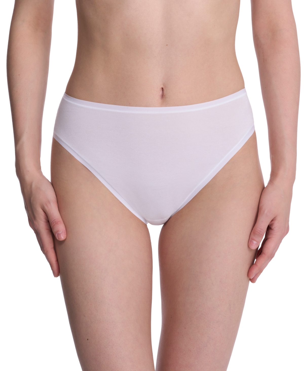 Natori Bliss Bare Cotton High Cut Briefs In White