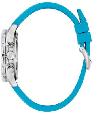 Men's Marine Star E1 Team Miami Chronograph Blue Leather and Silicone Strap Watch 43mm