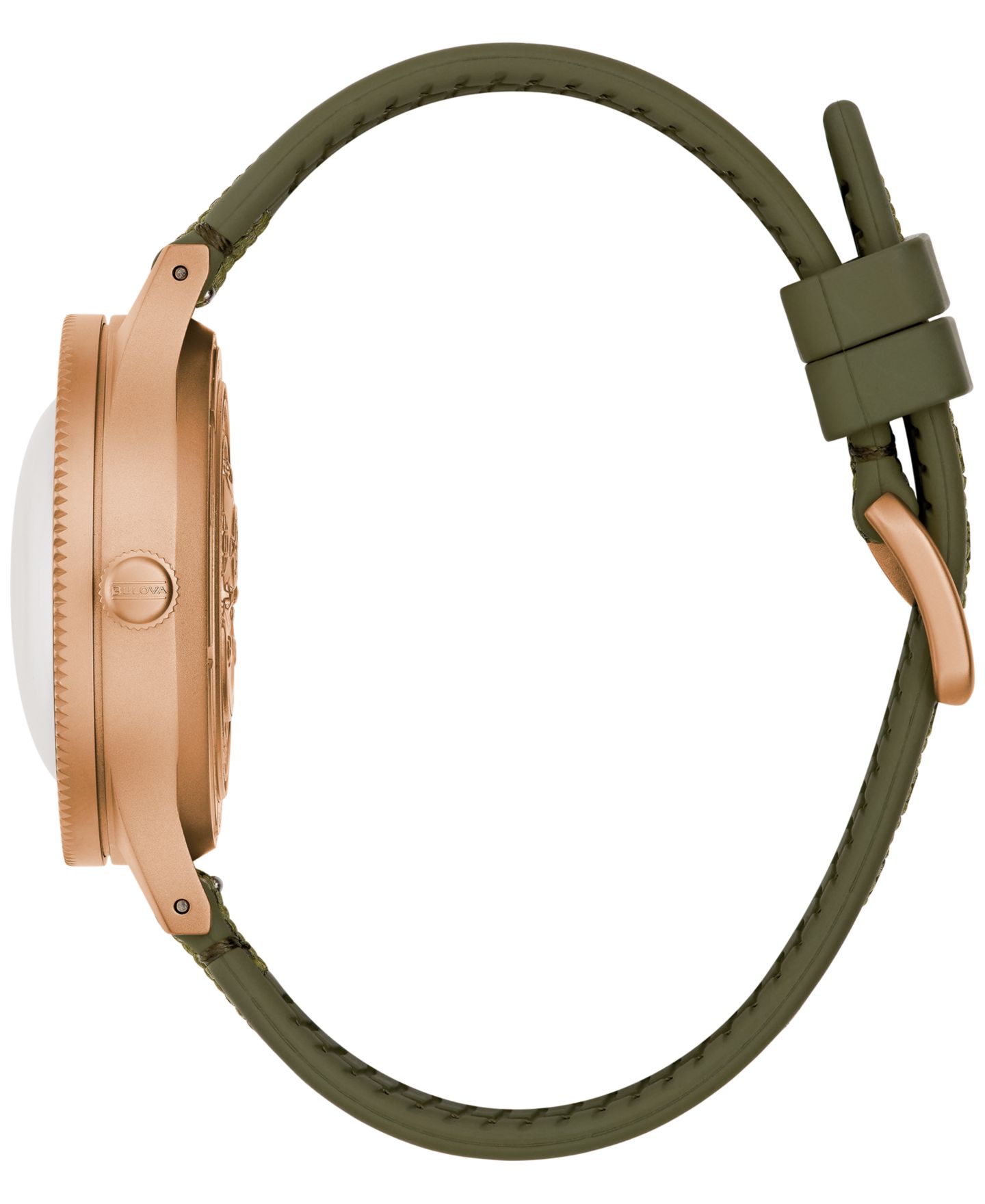 Мужские часы Bulova 150th Anniversary Automatic Mil-Ships Green Nylon Strap Watch 41mm — фото 2