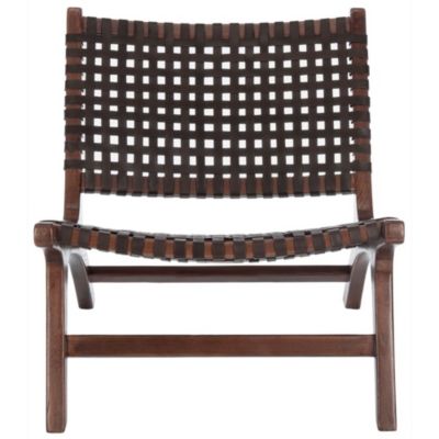 Luna Leather Woven Accent Chair