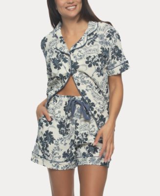 Women's Calista Cotton Gauze Short Sleeve Pajama Short Set