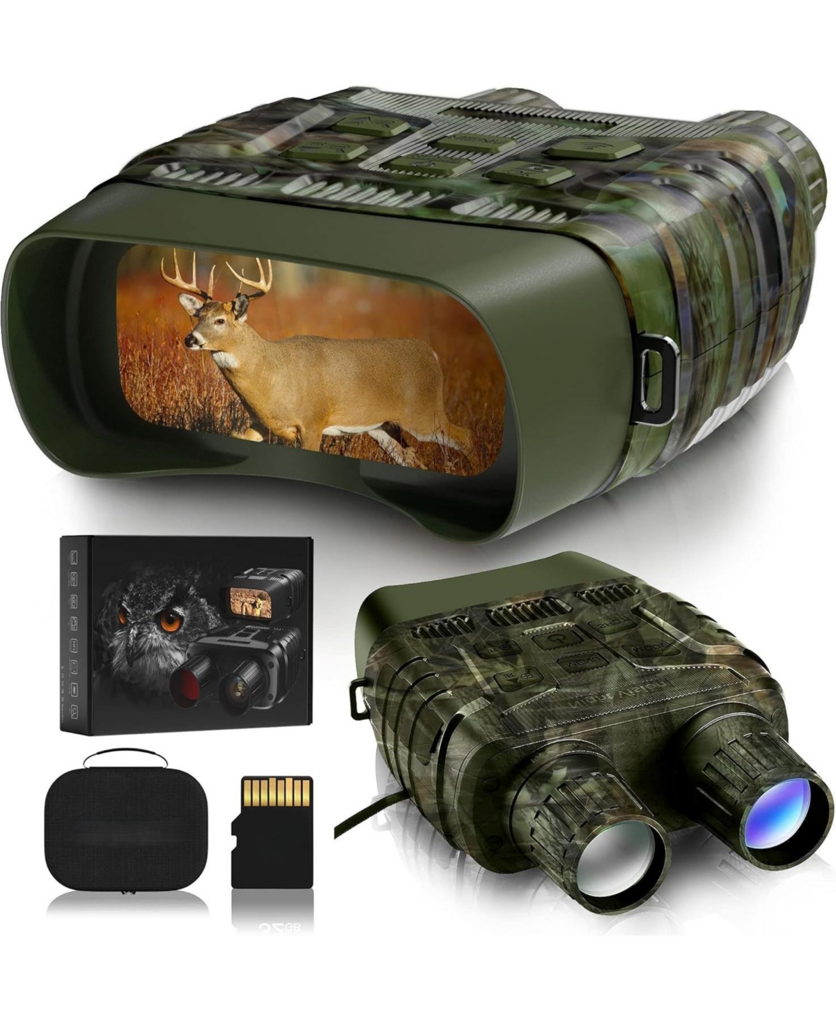 Digital Infrared Night Vision Goggles Hd for Hunting Camping Bird Watching - Black