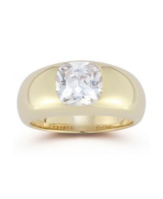 14k Gold Plated Sterling Silver Cushion Dome Ring