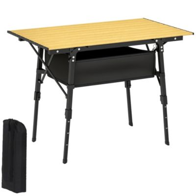 3ft Camping Table, Adjustable Height Small Folding Table,