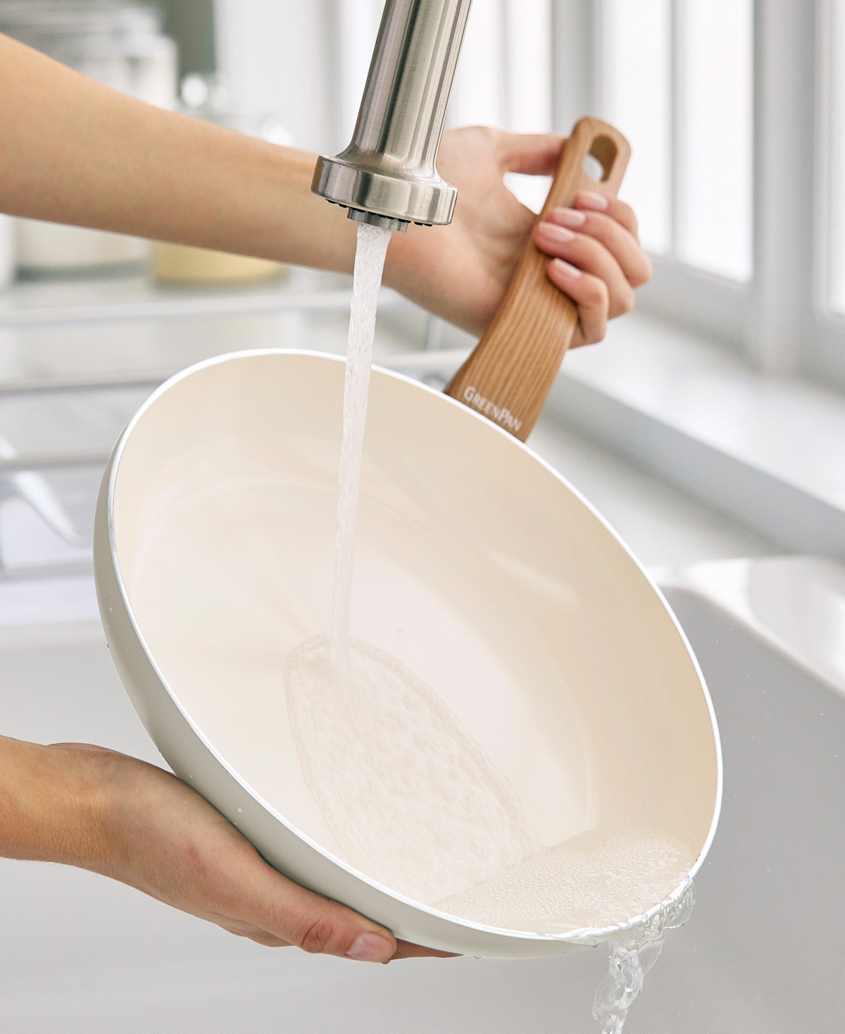 Shop Greenpan Essence Ceramic Nonstick 10-piece Cookware Set In Cream