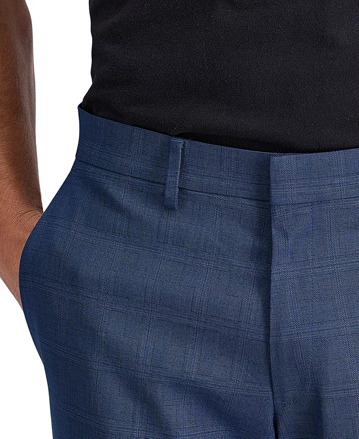 Men's Slim-Fit Stretch Check Dress Pants - thumbnail 10