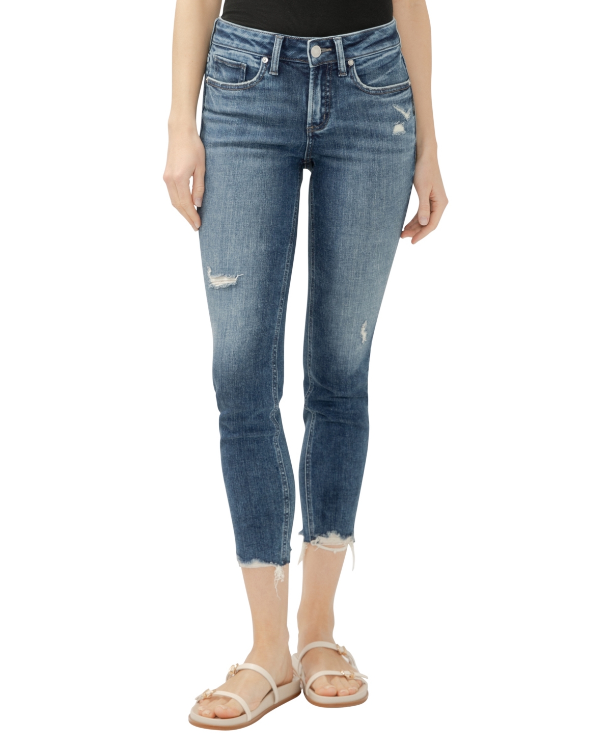 Shop Silver Jeans Co. Women's Suki Mid Rise Curvy Fit Skinny Jeans In Indigo