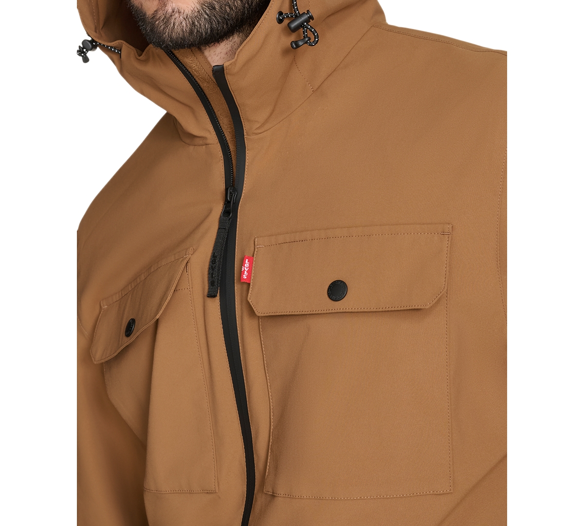 Levi's Men's Hooded Rain Jacket In Brown