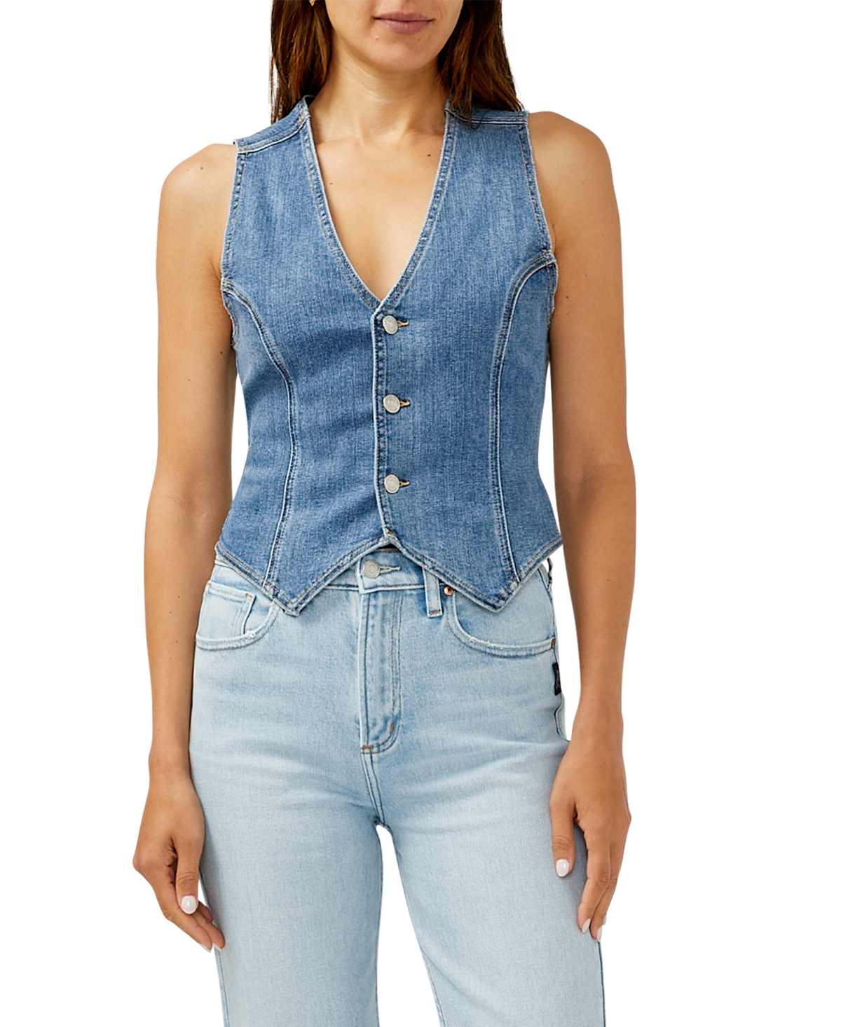 Shop Silver Jeans Co. Women's Denim Vest In Indigo