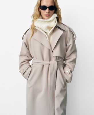 MANGO - Women's Oversized Belted Trench Coat