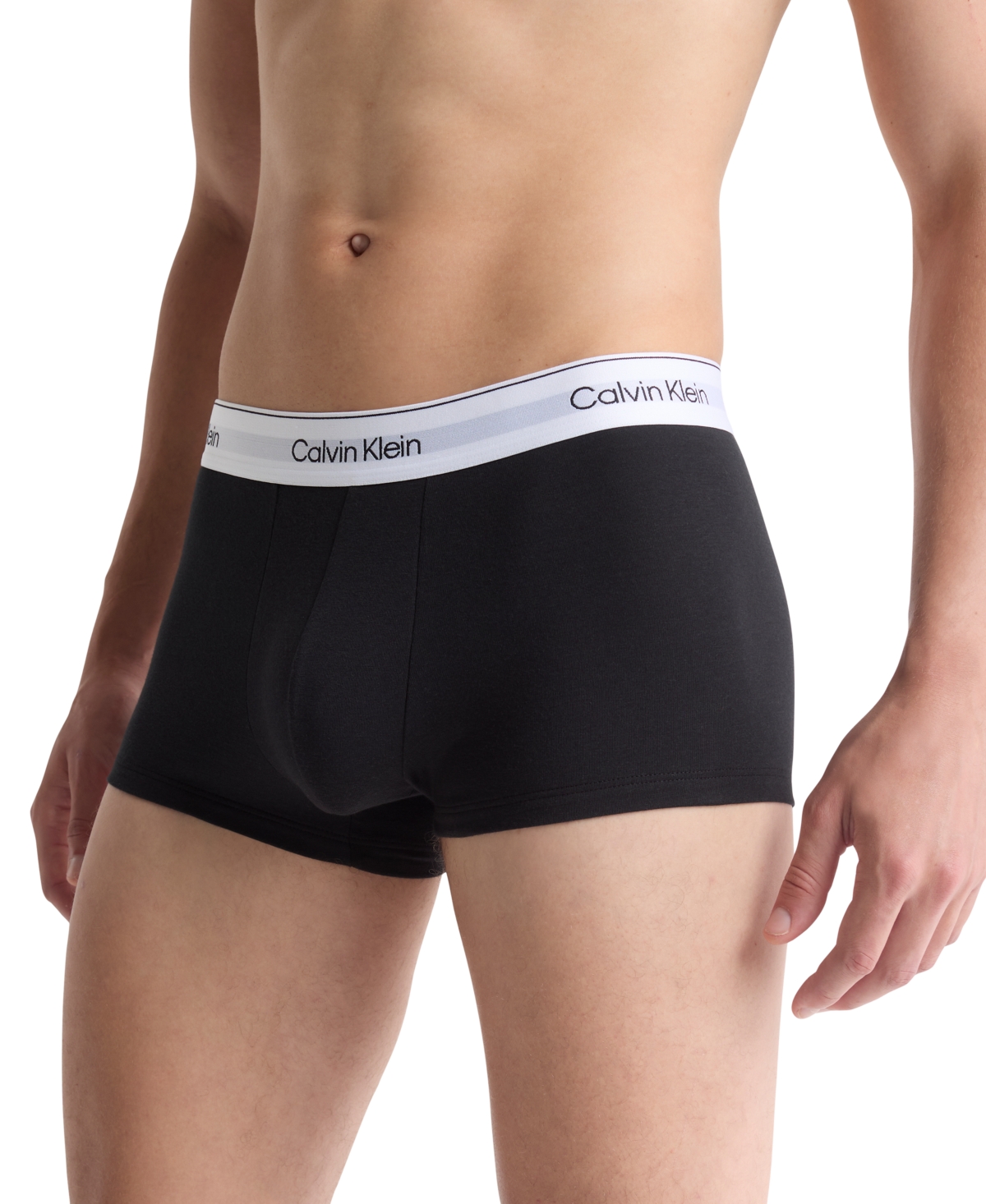 Calvin Klein Men's Icon Cotton Stretch 3-pack Low Rise Trunk In Black