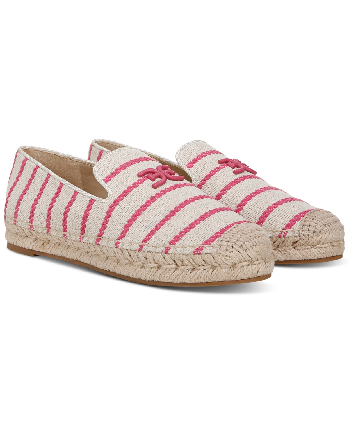 Sam Edelman Kathleen Espadrille Flat In Taffy Pink Stripe Canvas