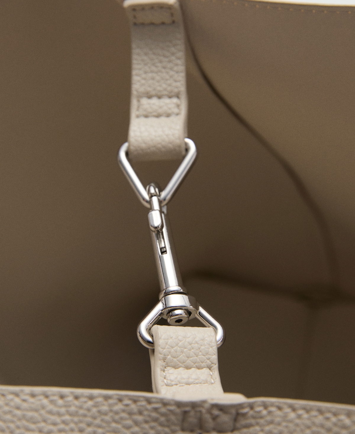 Mango Women's Pebbled Effect Shopper Bag In Ecru