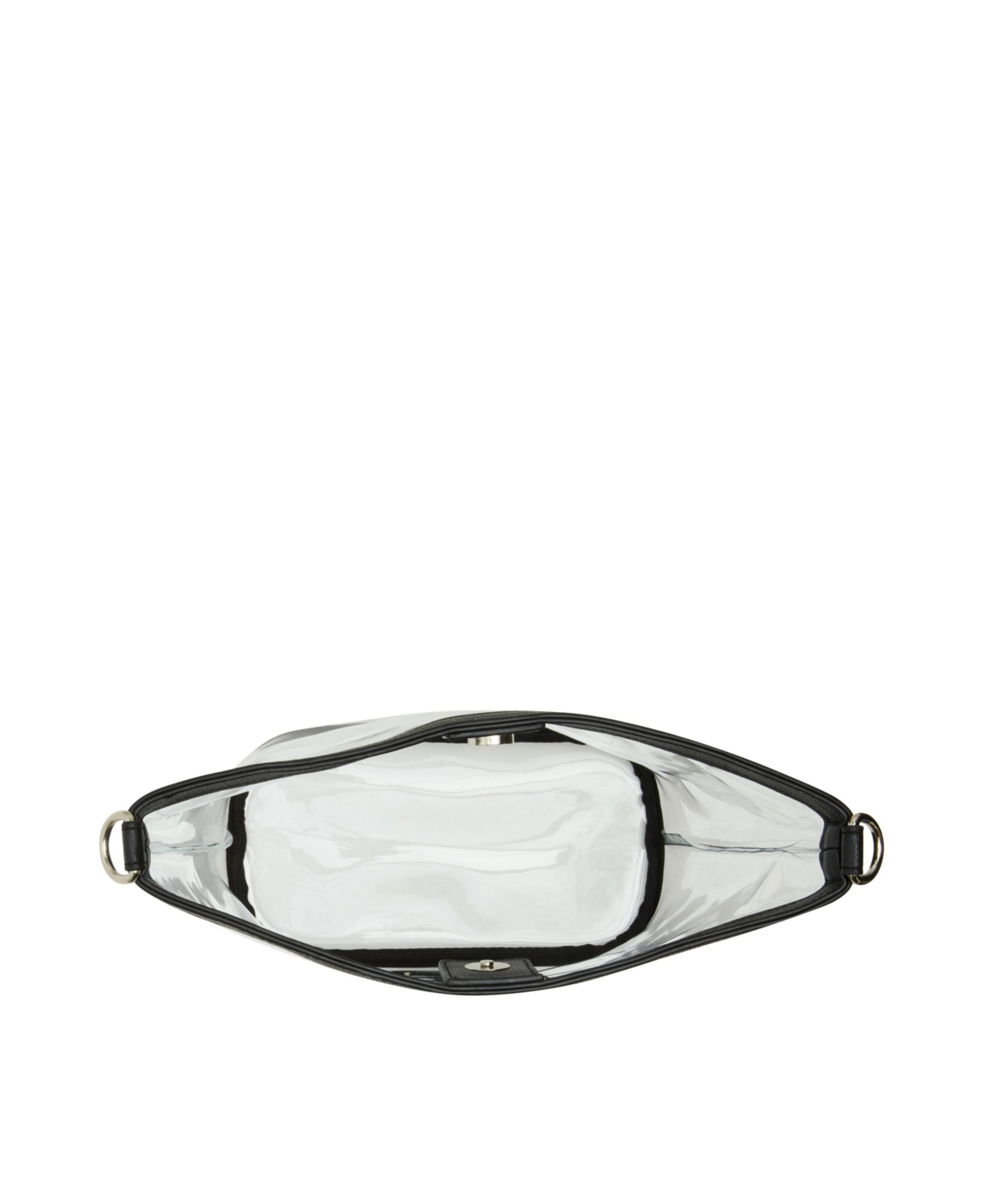 Madden Girl Cleo Clear Vinyl Bucket Crossbody Bag In Black