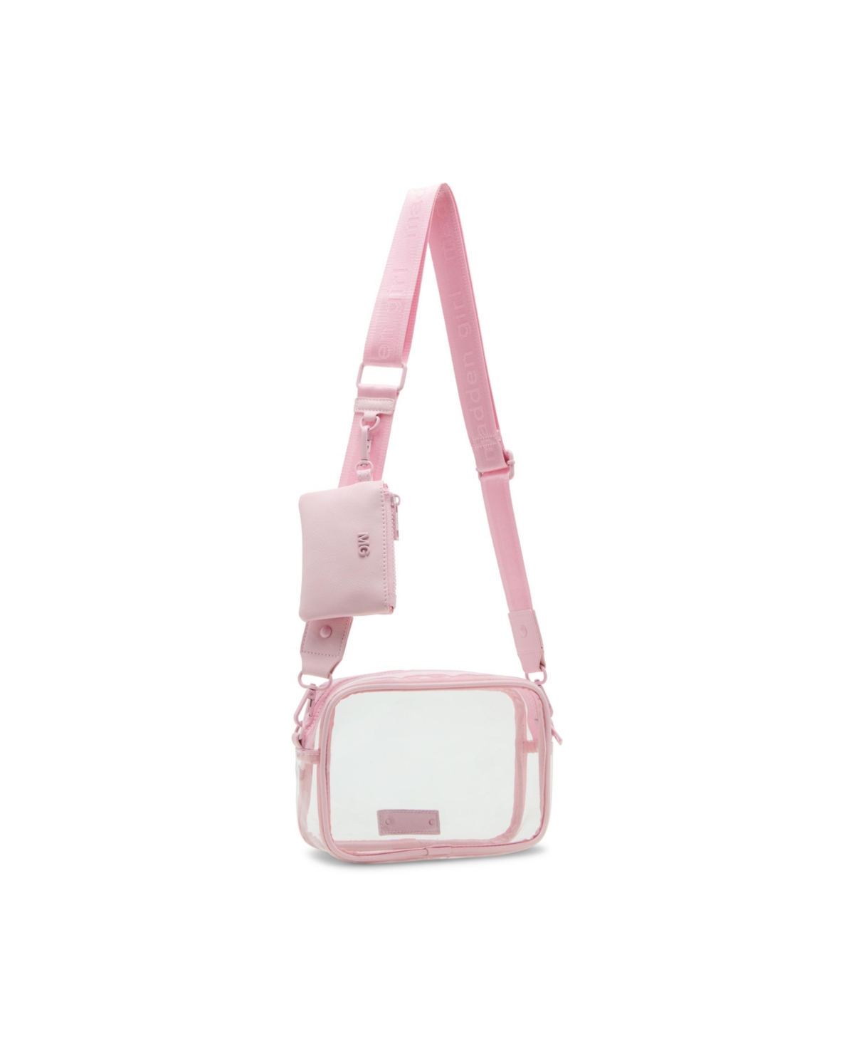 Ryann Clear Vinyl Camera Crossbody Bag - Pink Quartz