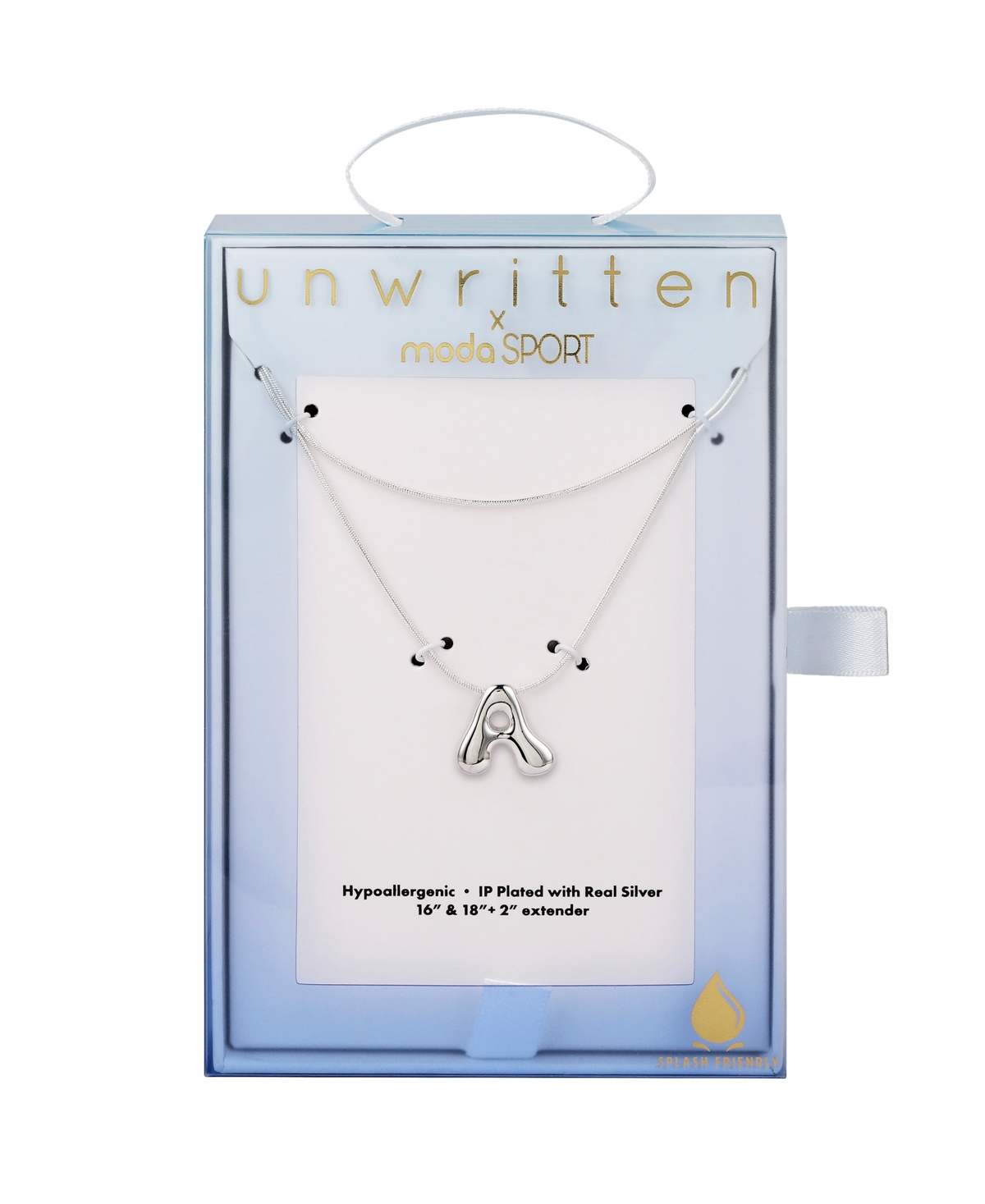 Unwritten X Moda Sport Silver Tone Water Resistant Initial Layered Necklace In Silver A