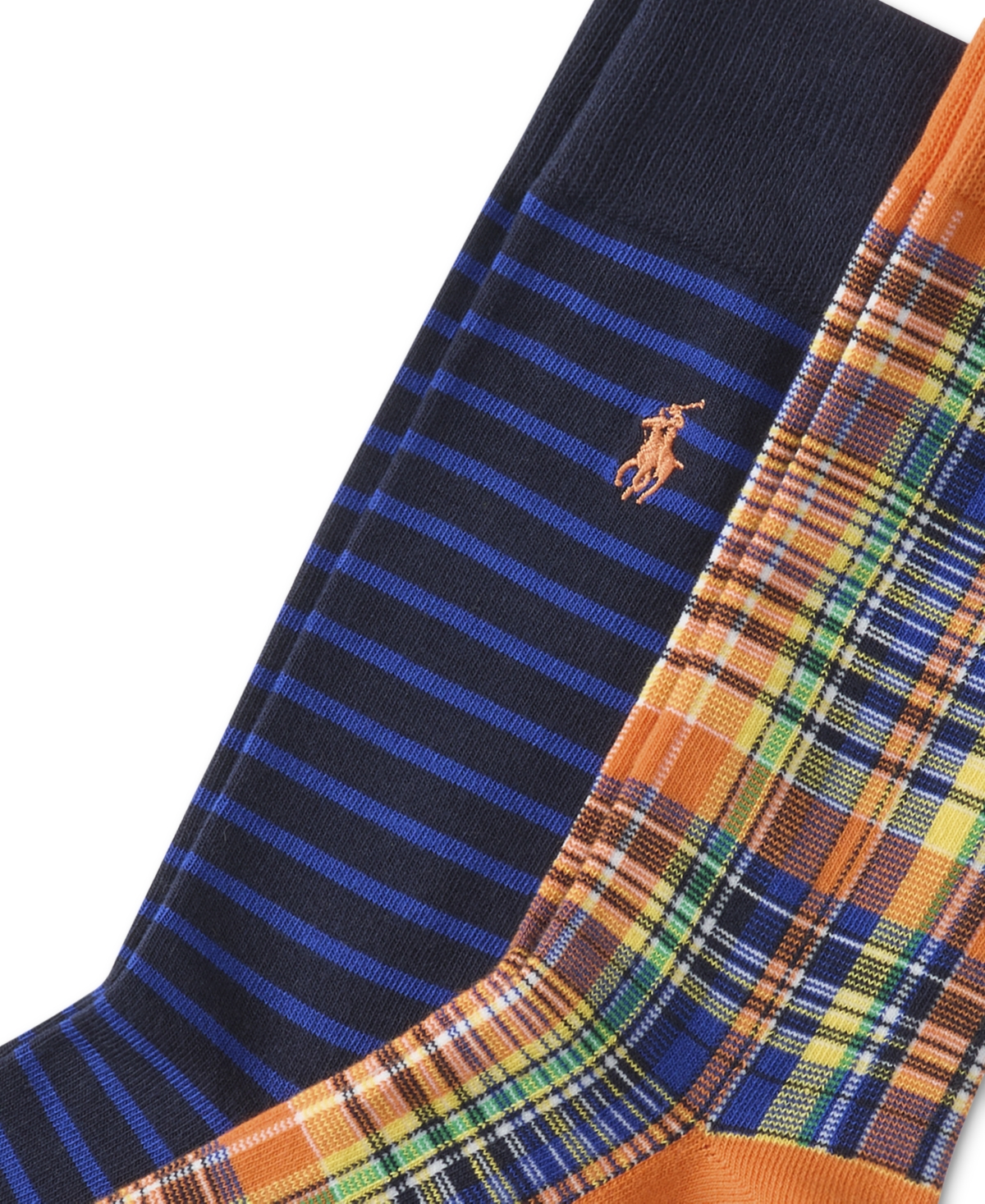POLO RALPH LAUREN MEN'S 2-PK. SUMMER PLAID SLACK SOCKS