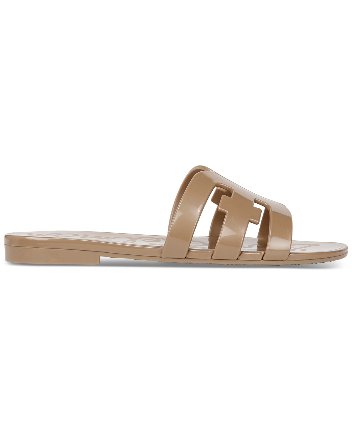 Shop Sam Edelman Women's Bay Jelly Slide Flat Sandals In Amber Gold Metallic Jelly