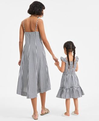 On 34th Womens Gingham Midi Dress Toddler Girls Gingham Smocked Dress Exclusively At Macys In Gray
