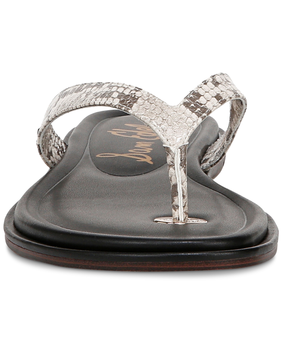 Shop Sam Edelman Women's Remi Thong Flat Sandals In Roccia Snake Leather