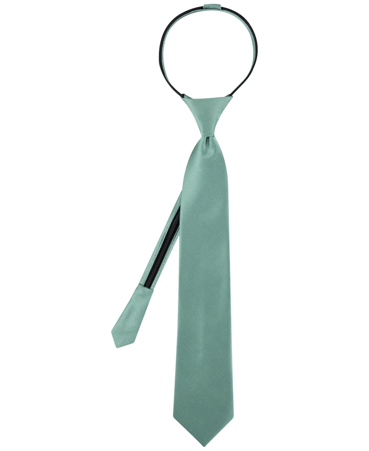 CALVIN KLEIN BOYS SOLID SATIN PRE-TIED ZIPPER TIE 