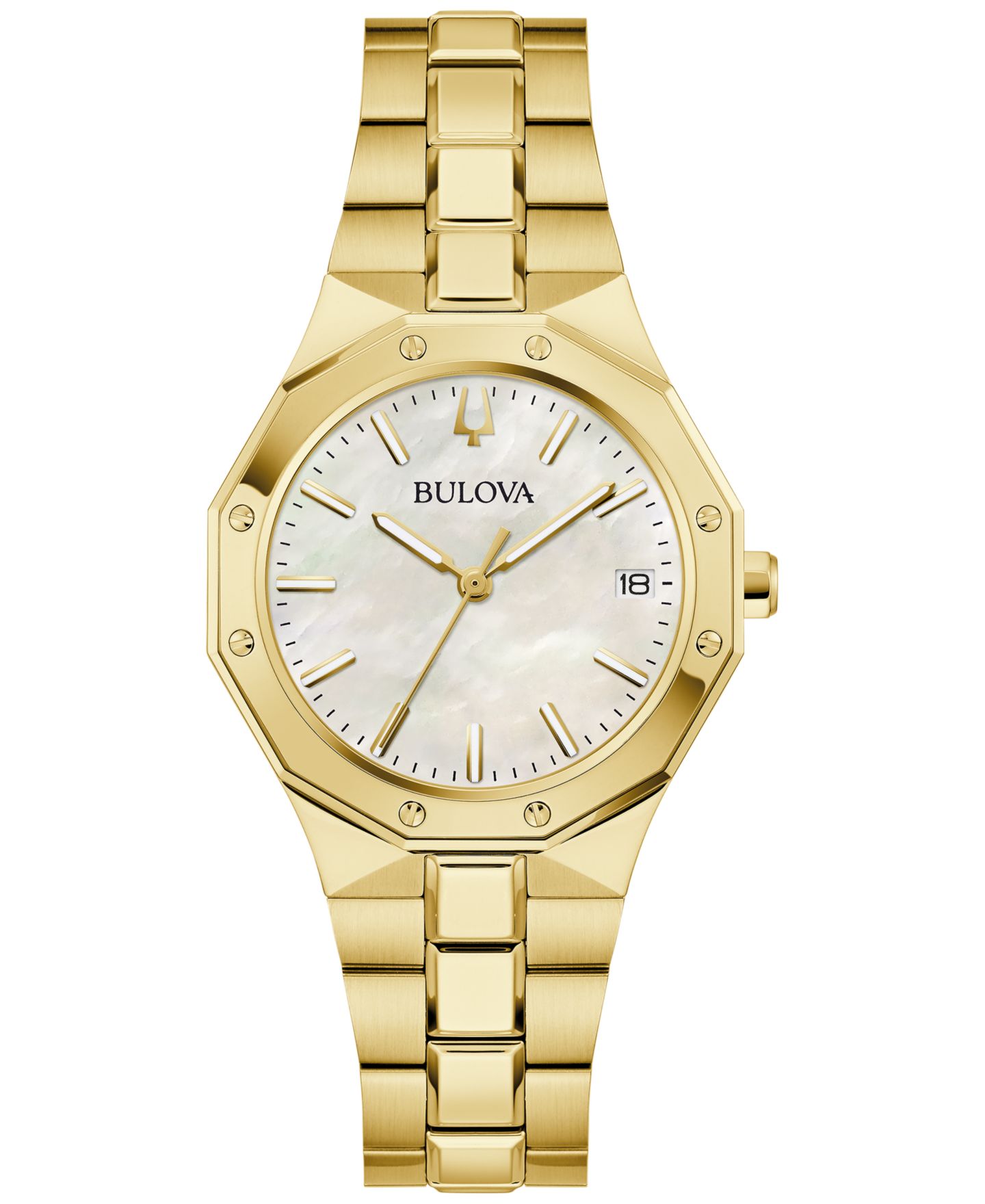 Женские часы Bulova Prestige Gold-Tone Stainless Steel Bracelet Watch 32mm — фото 1