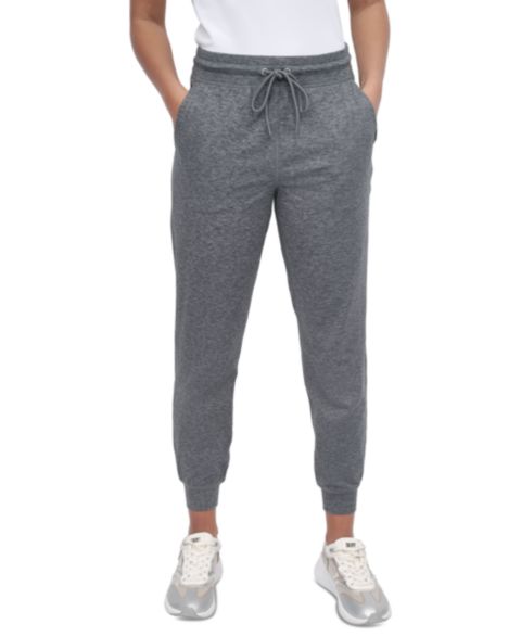 Женские брюки DKNY Spacedye High-Waist Fitted Slim, цвет: Чёрный