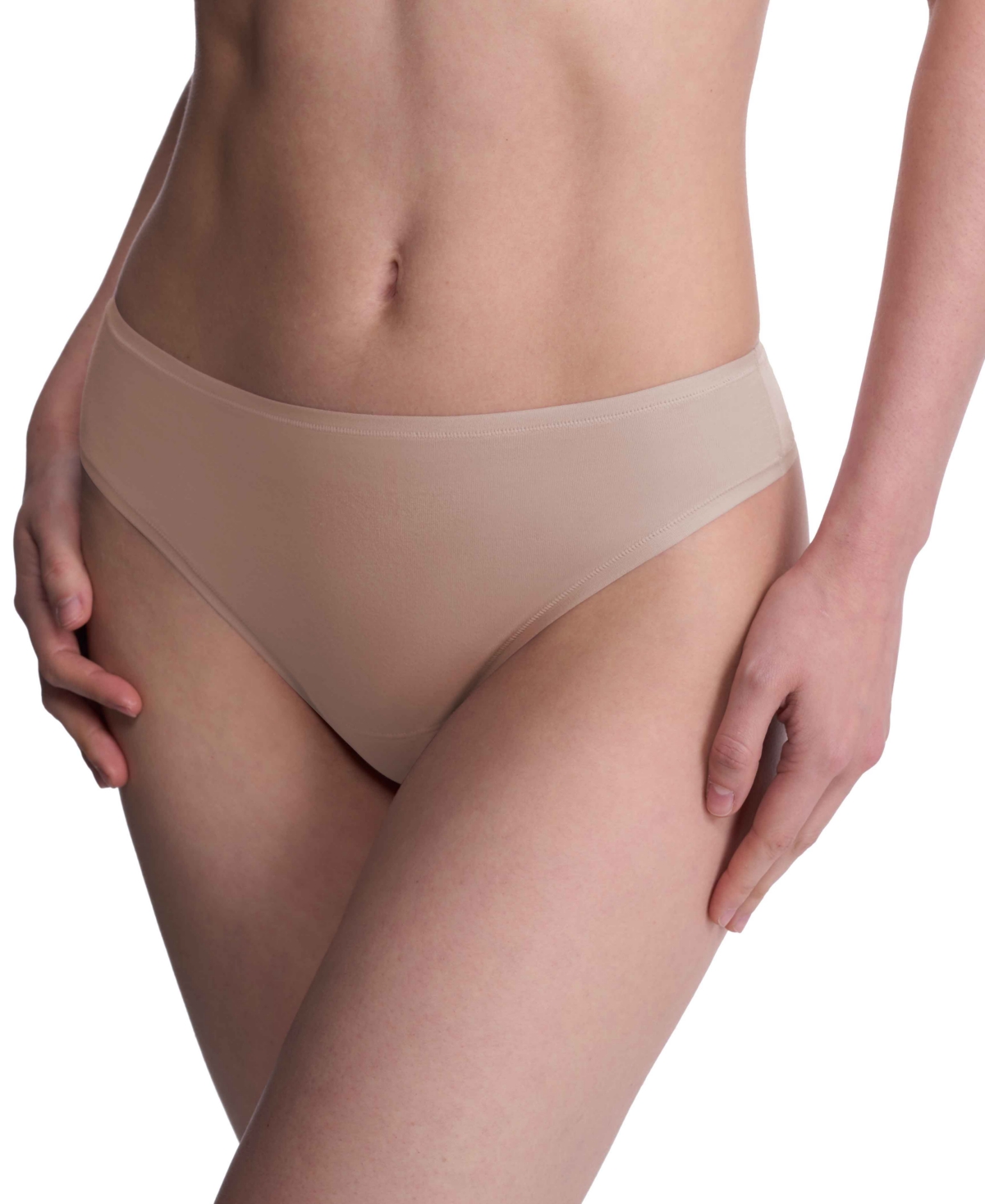 Natori Bliss Bare Cotton High Cut Briefs In Cafe