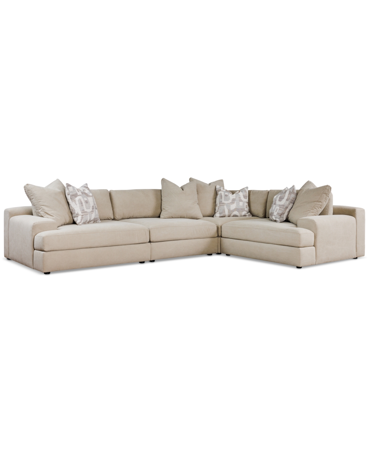Macy's Klarke 4-pc. L Sectional With Deep Seating, Exclusively At  In Platinum