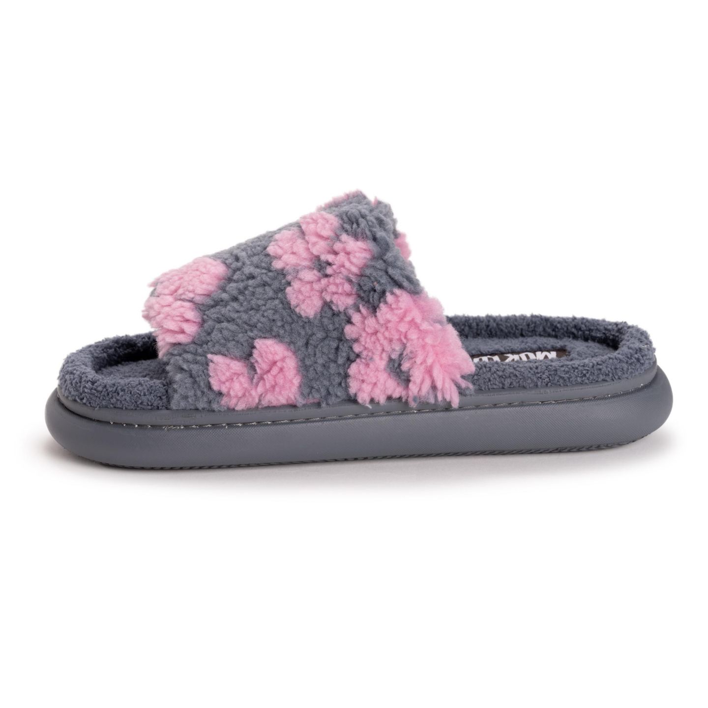 Женские тапочки MUK LUKS Marsai Slipper, цвет: Серый / Розовый — фото 3