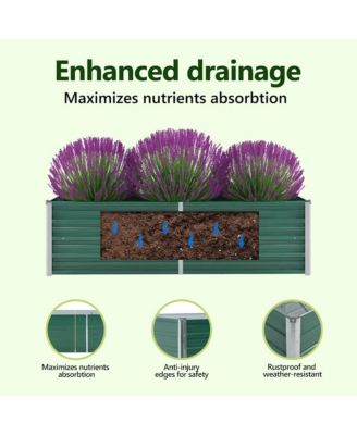 Garden Raised Bed Galvanized Steel 63"x15.7"x17.7" Green