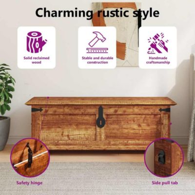 Rough Mango Wood Storage Chest