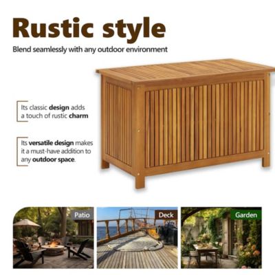 Storage Box Natural Brown Solid Acacia Wood Medium Storage Box