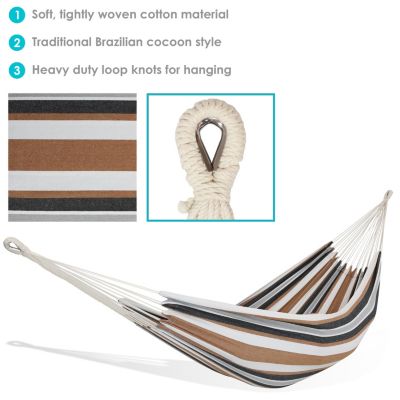 Large Two-Person Double Brazilian Hammock For Backyard and Patio - 450 lb Capacity