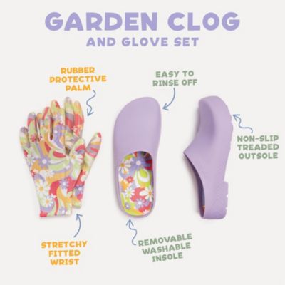 Women's Garden Clog and Glove Set