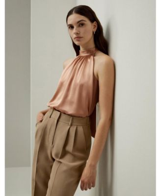 Graceful Breeze Silk Halter Top for Women