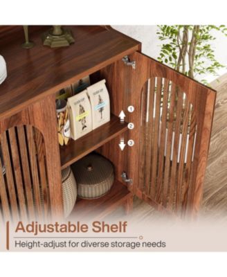 Sideboard Buffet Cabinet, 57" Farmhouse Storage Cabinet with Shutter Doors and Adjustable Shelf, Freestanding Storage Cabinet