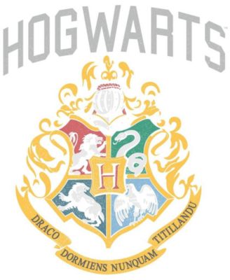 Men's Hogwarts Crest Charcoal Heather T-shirt-XXL