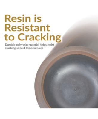 Weather-Resistant Polyresin Double-Walled Outdoor Flower Pot Planter, 20.75"