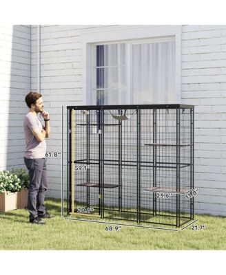 Weld Wire Catio Outdoor Indoor w/ Waterproof Cover, for 1-3 Kittens