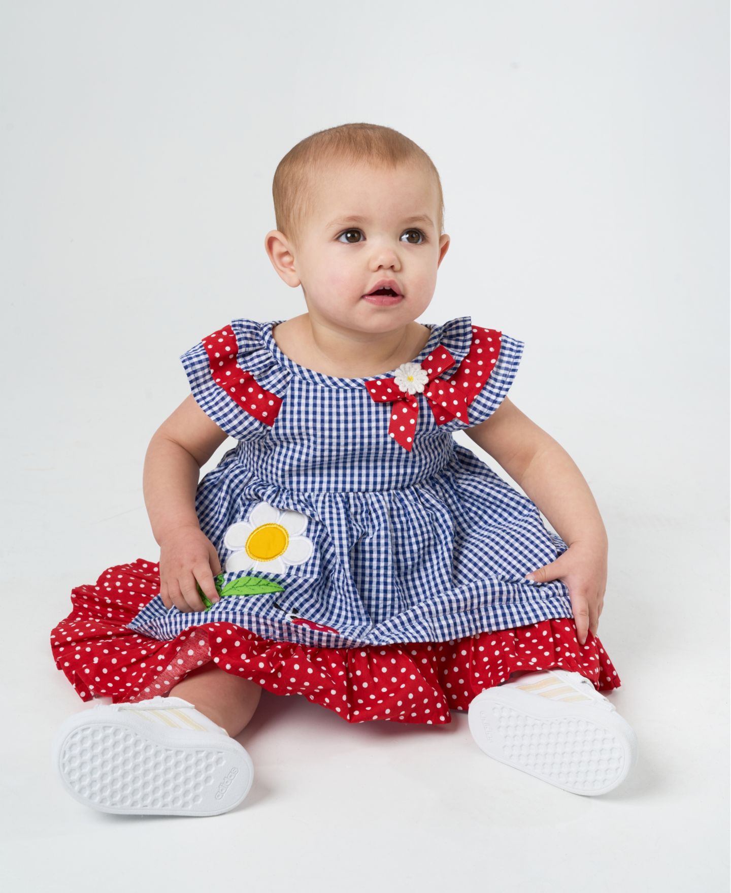 Платье Rare Editions Lady Bug Seersucker Dress для девочек-малышей — фото 2