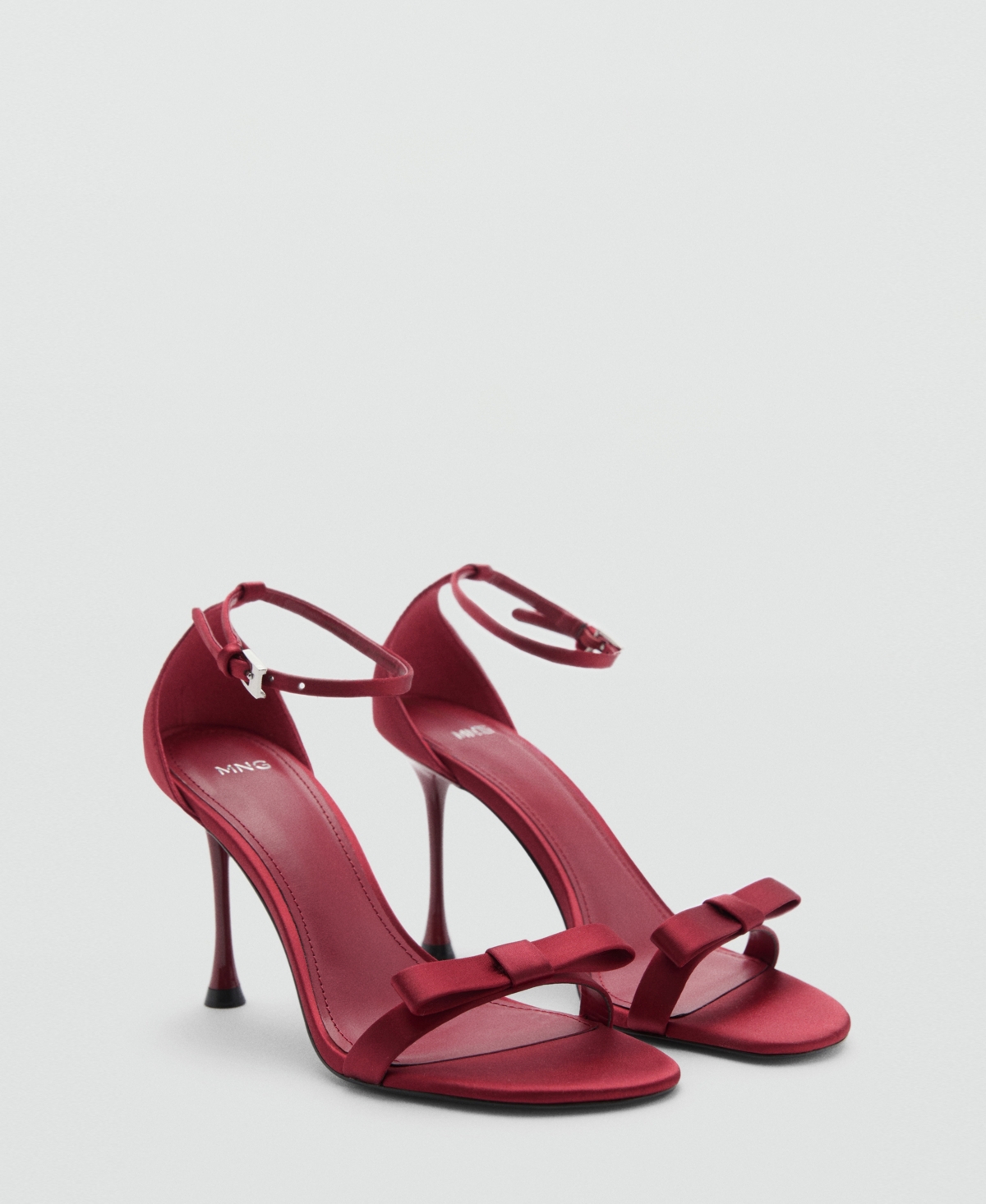 MANGO WOMEN'S DECORATIVE BOW HEEL SANDALS 