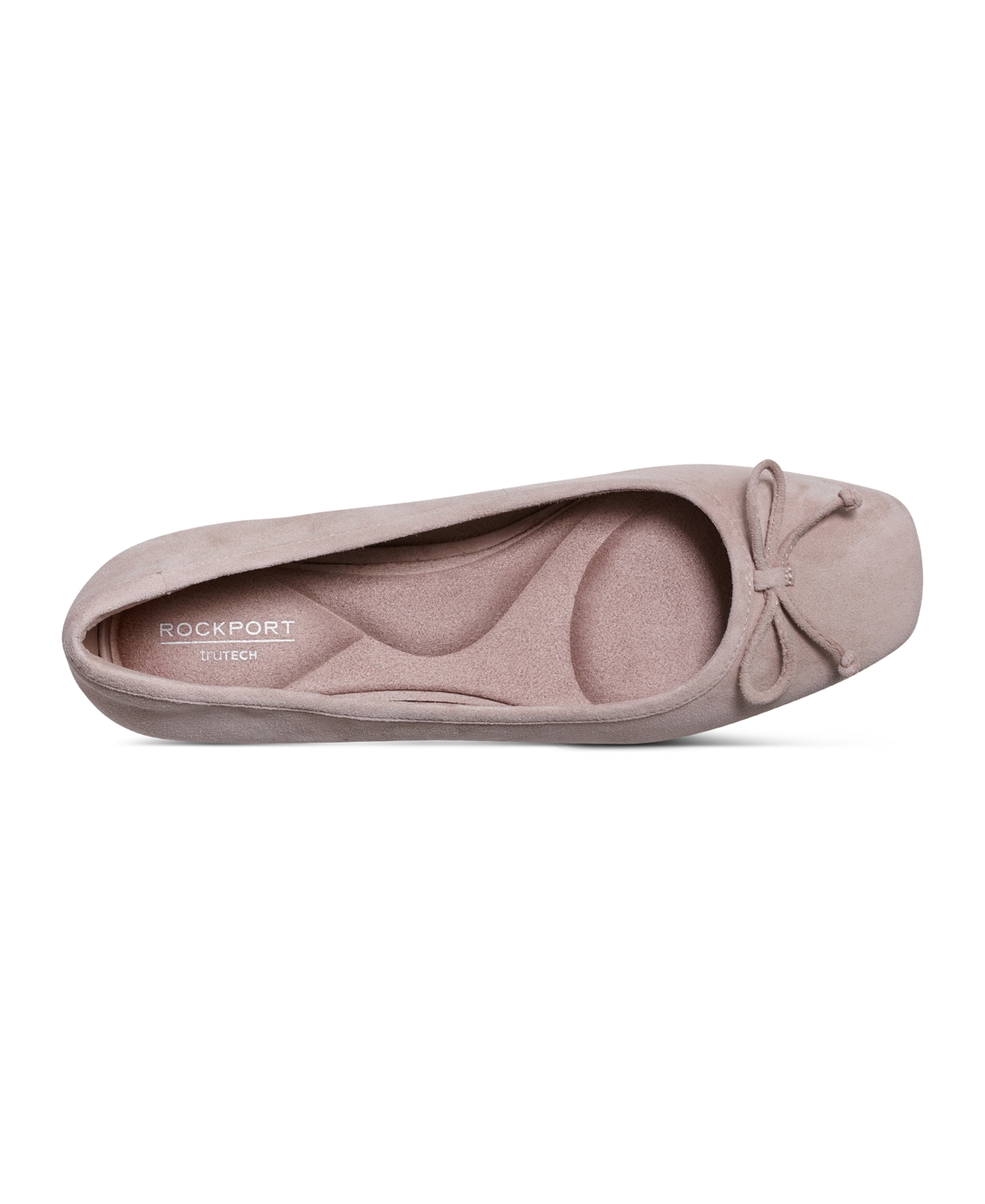 Shop Rockport Women's Sadie Square Toe Slip-on Ballet Dress Flats In Taupe Suede
