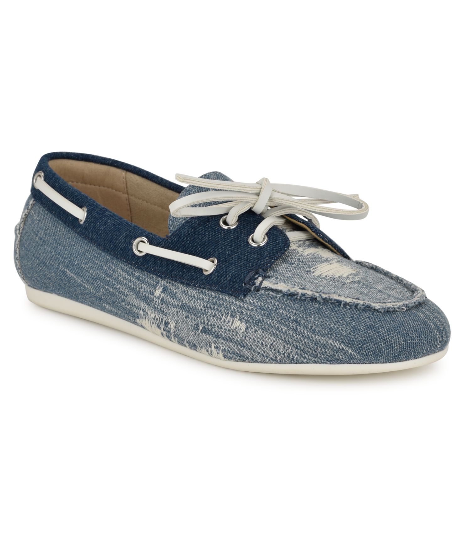 Женские туфли Nine West Yacht Slip-On Boat, цвет: Синий джинсовый — фото 1