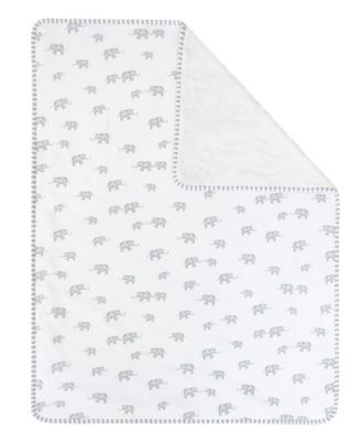 Baby Boys and Girls Elephant Heritage Collection Jersey Sherpa Blanket