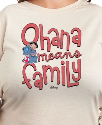 Plus Size Lilo and Stitch Ohana Means Family Pullover T-Shirts