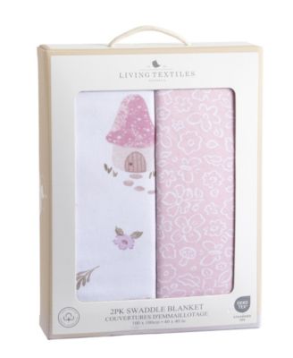 Baby Girls 2-Pack Mushroom House Collection Jersey Swaddle