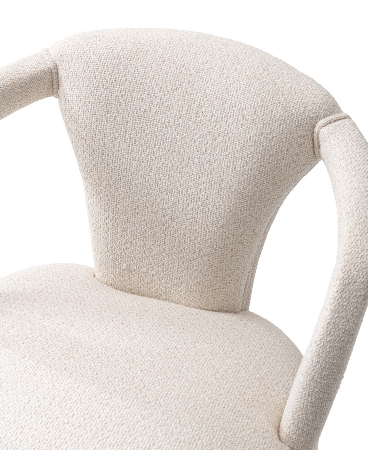 Manhattan Comfort Modern Palmer Tweed Dining Armchair In Ivory
