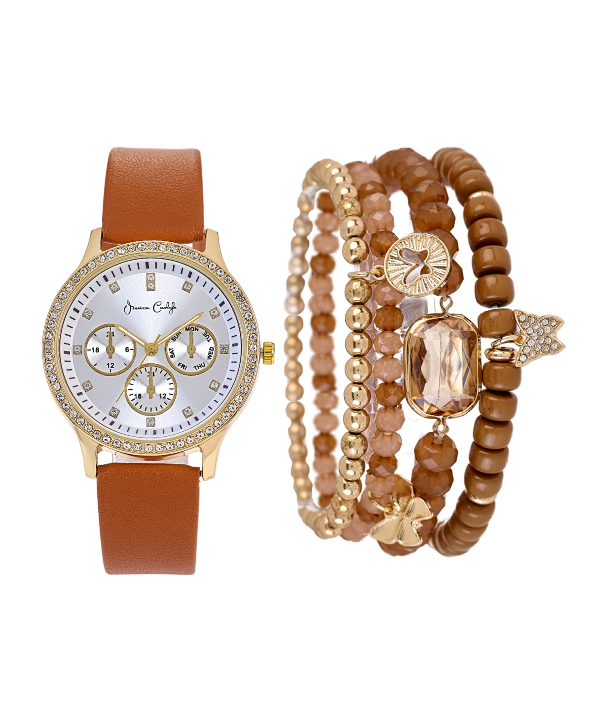 Women's Brown Polyurethane Leather Analog Watch, 38mm - Brown